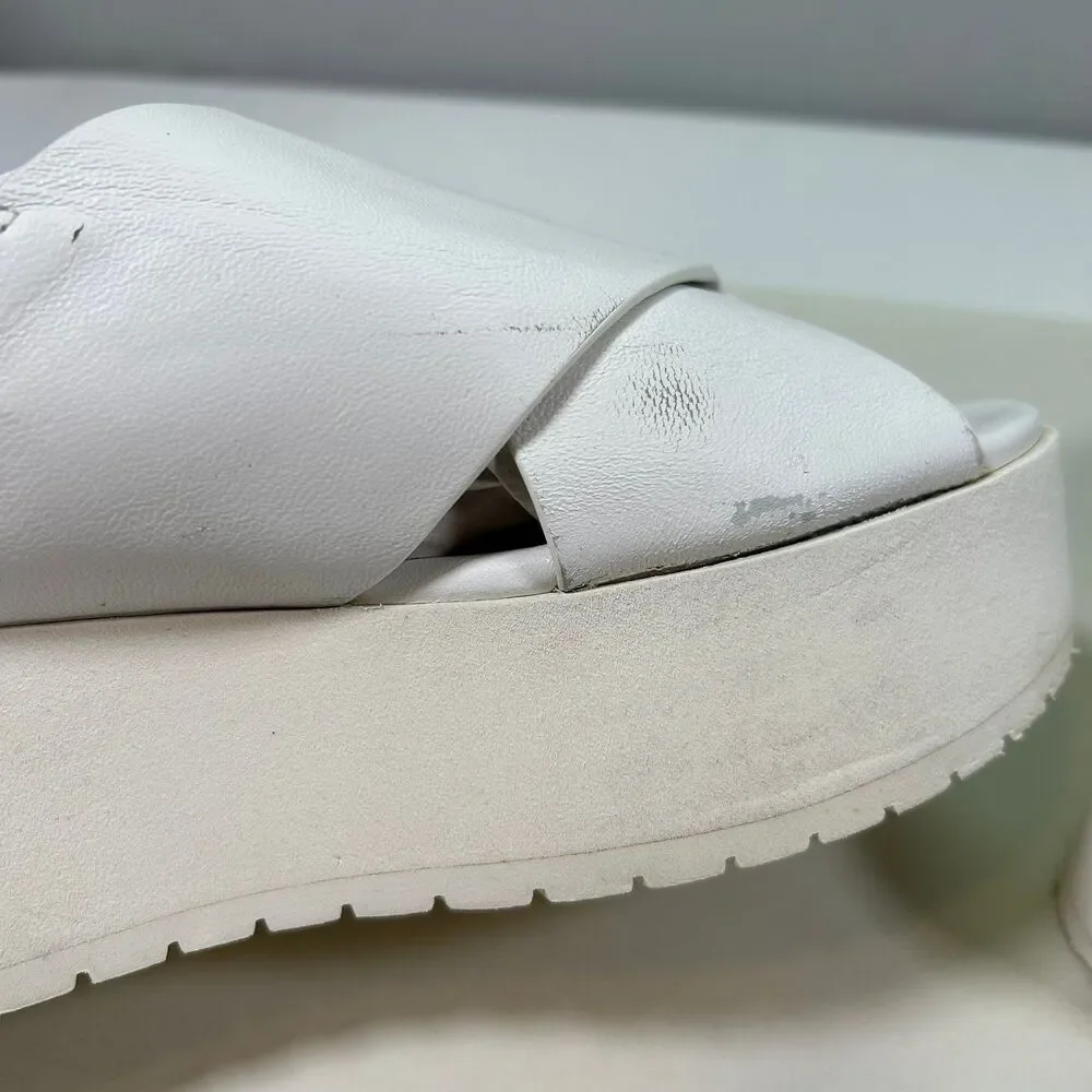 Vince‎ Platform Sling Back Sandals Womens 7 White